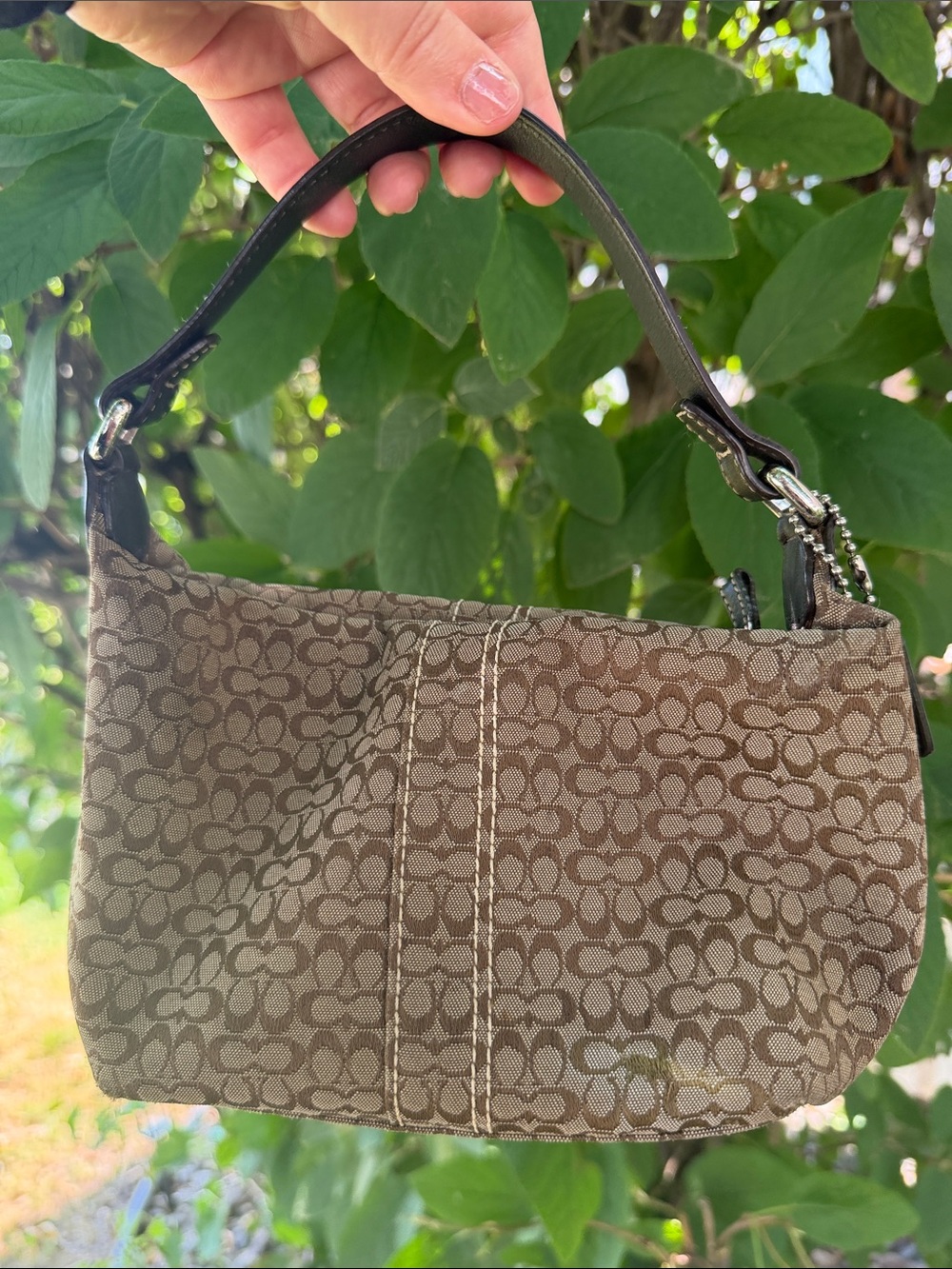 Coach Brown Signature Canvas small bag - Picture 4 of 7